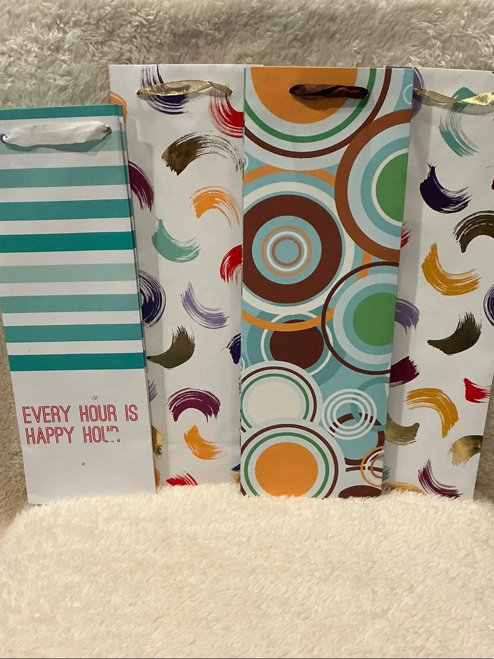 Wine Gift Bag Set - 4 Geometric